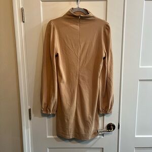 Fashion Nova Tan Long Sleeve Bodycon Dress